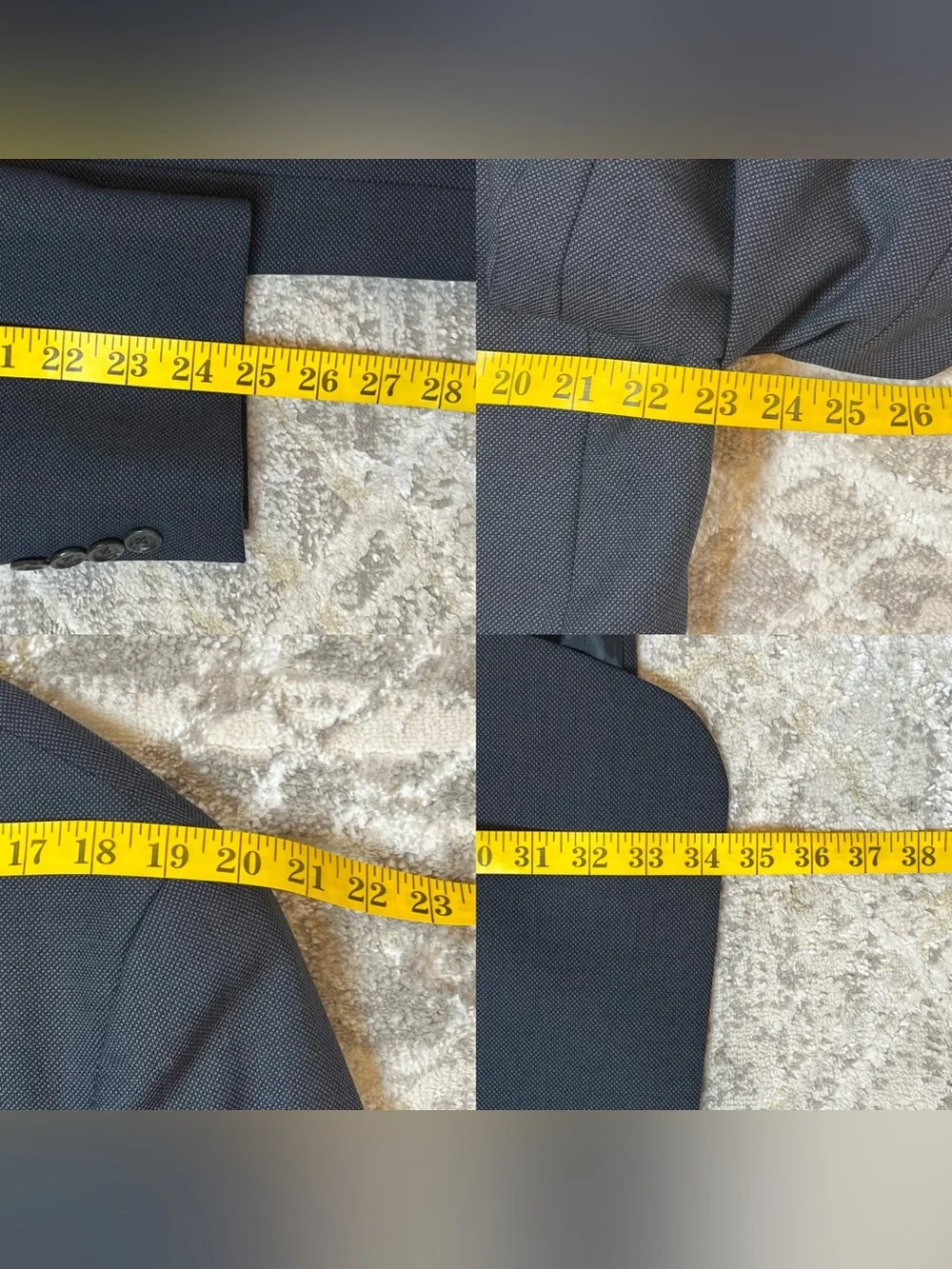 Ralph Lauren 100% Wool Navy Suit 44R Made in Canada 38x29